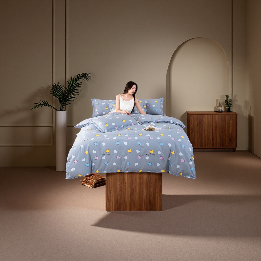 وهناك مجموعة من أربع قطع من القطن النقي، من القماش، طازجة وناعمة ومريحة من 182723117 Specification image