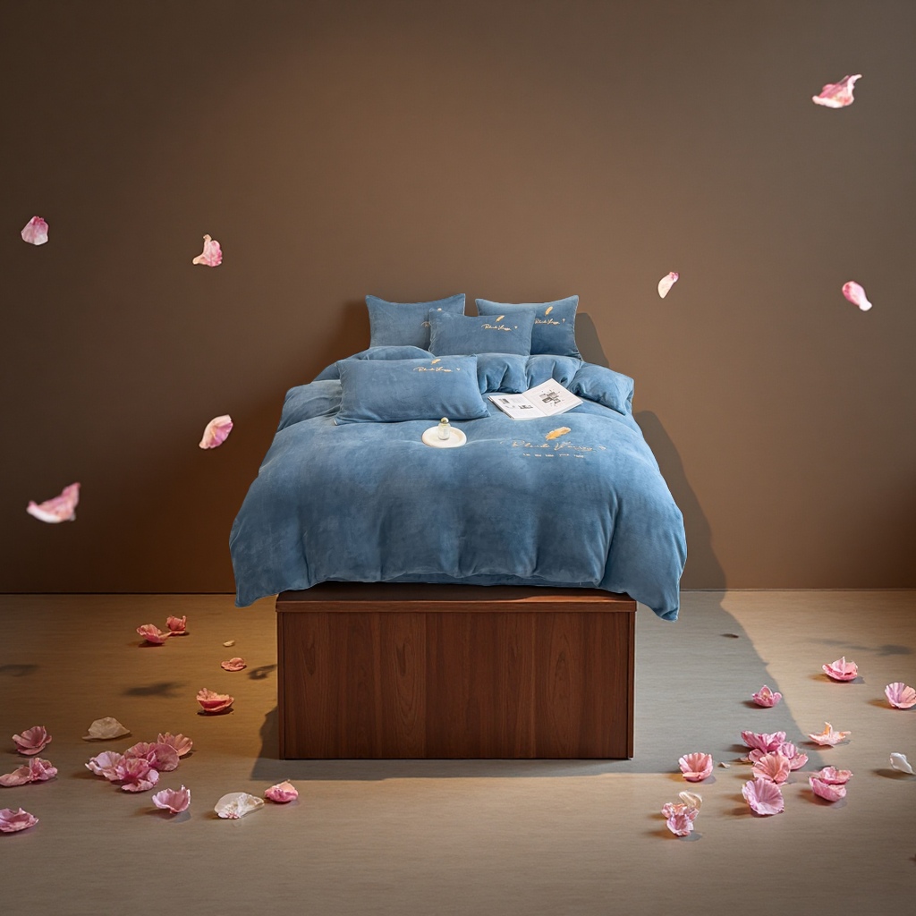 Winter bed four-piece set, super soft milk velvet crystal velvet quilt cover, student dormitory winter velvet quilt cover three-piece set Application Scenario
