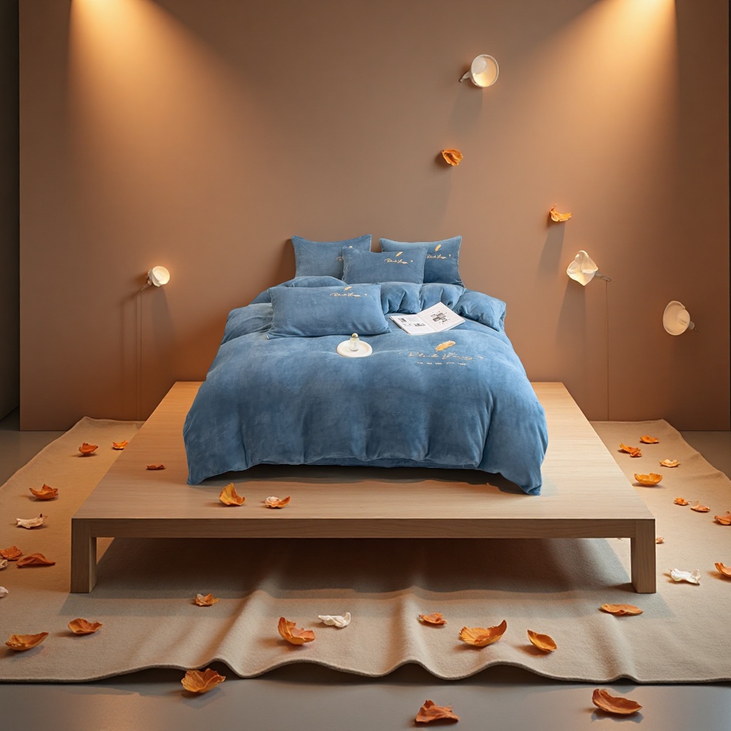 Winter bed four-piece set, super soft milk velvet crystal velvet quilt cover, student dormitory winter velvet quilt cover three-piece set Specification image