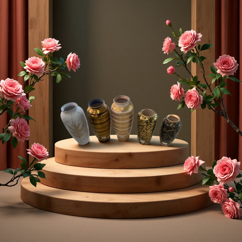 花瓶陶瓷摆件家居装饰品简约复古客厅用品