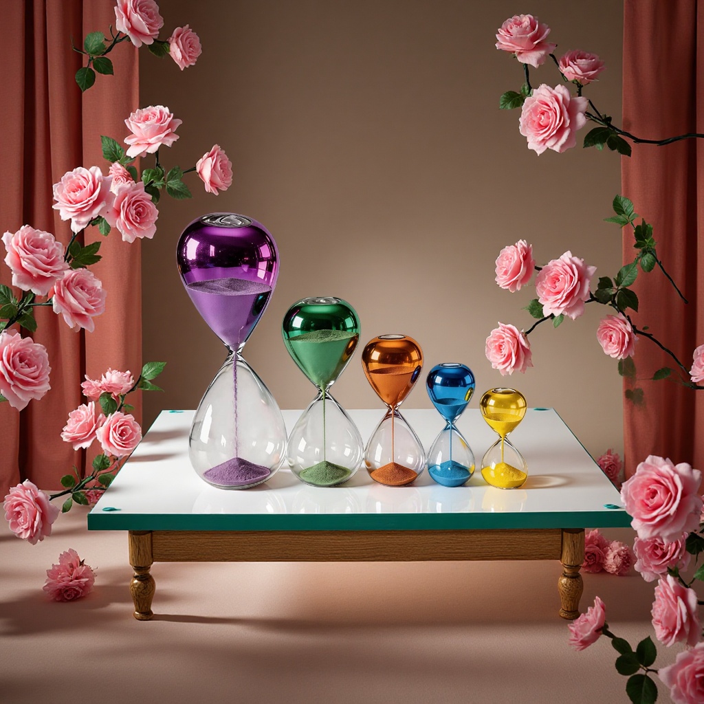 Colorful hourglass, time passage decorative item, tabletop decorative item, home decoration