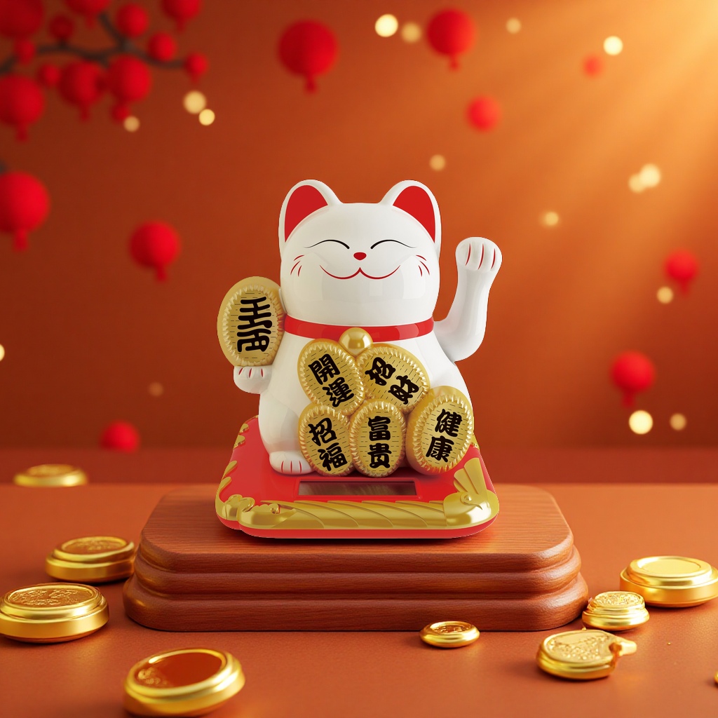 Solar-powered Maneki Neko details Picture