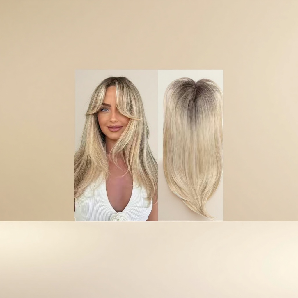 Real human hair women's wig pieces detachable long hair natural black hair cover Women's hair pieces Specification image