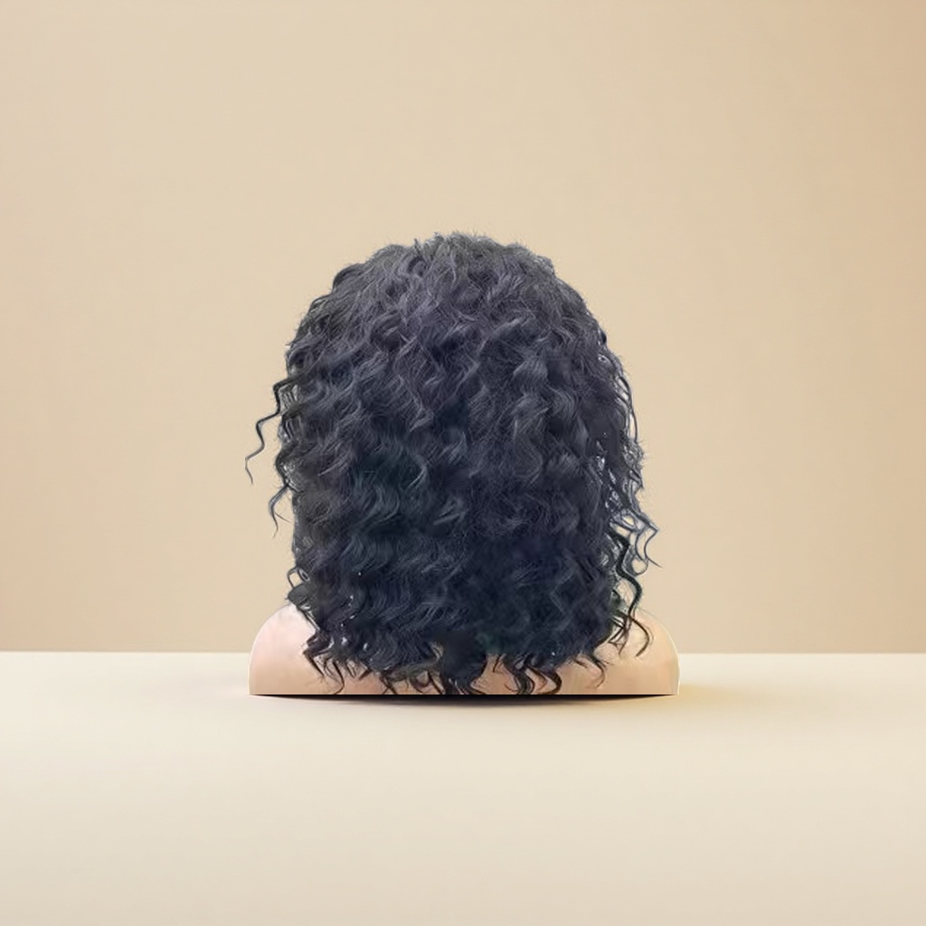 Real human wig, mid-length female, European and American style, Genshin Impact style, detachable hair pieces, natural and smooth