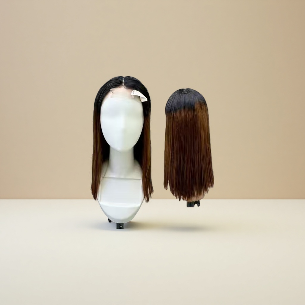 Real human hair, mid-length European and American wig, Genshin Impact style, natural and smooth, can be permed or dyed
