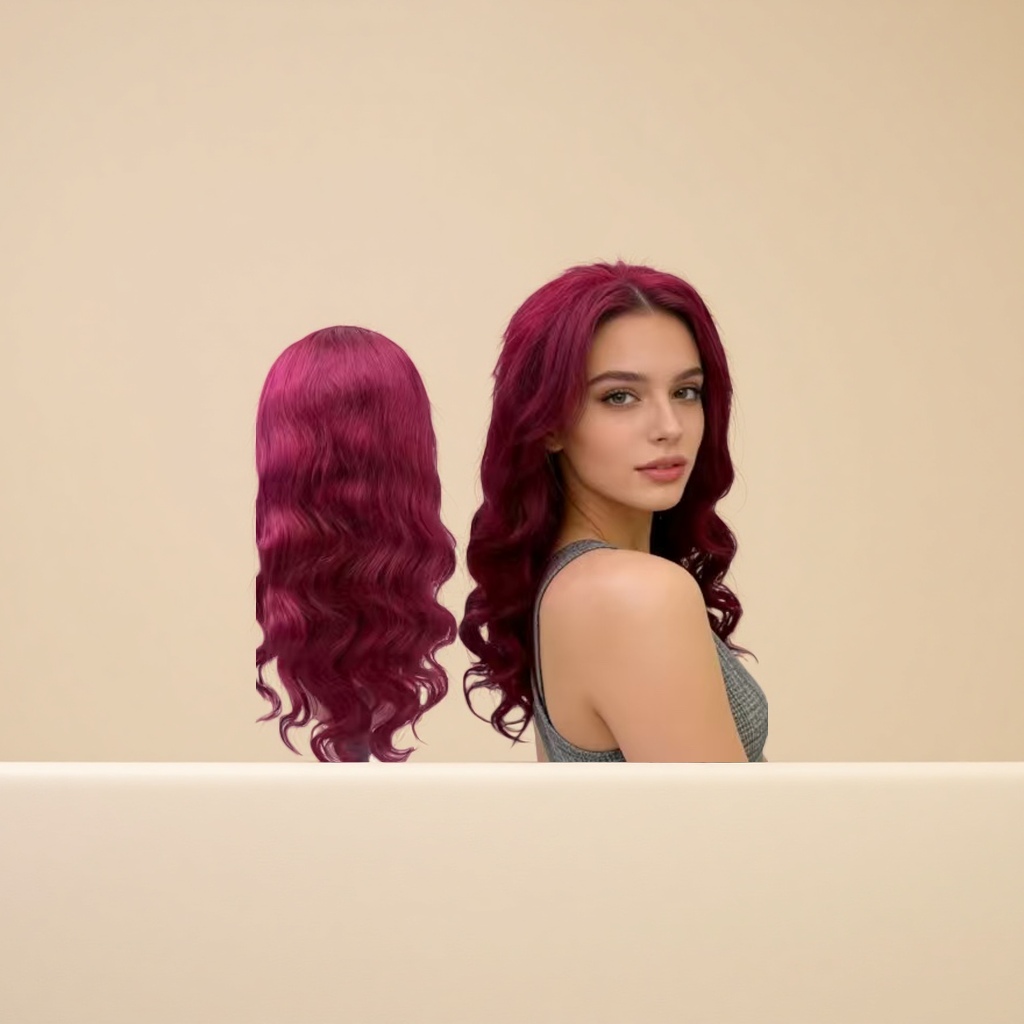 Real human hair, mid-length European and American wig for female Genshin Impact, natural, comfortable and breathable Specification image