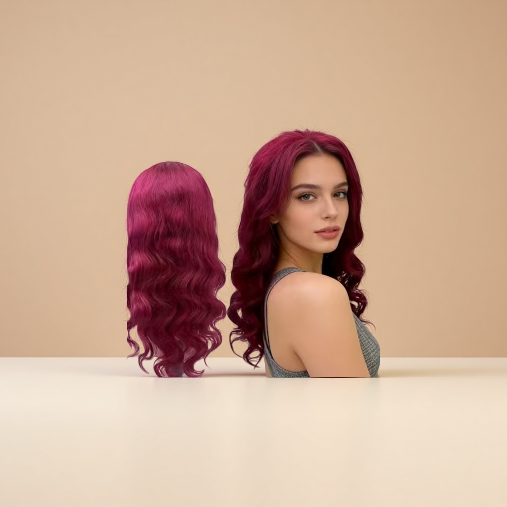 Real human hair, mid-length European and American wig for female Genshin Impact, natural, comfortable and breathable