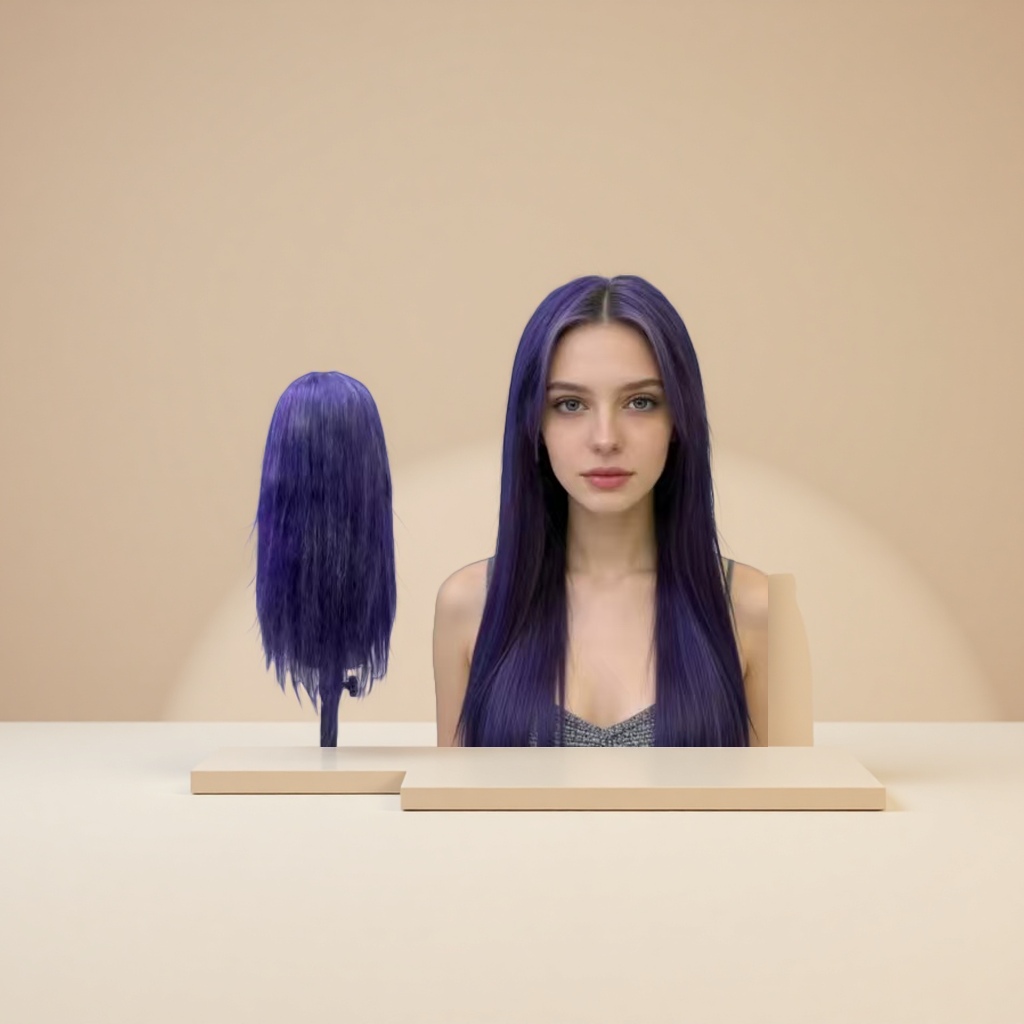 Real human wig, real hair for women, medium length, European and American style, Genshin Impact, detachable hair pieces, natural and smooth. 1