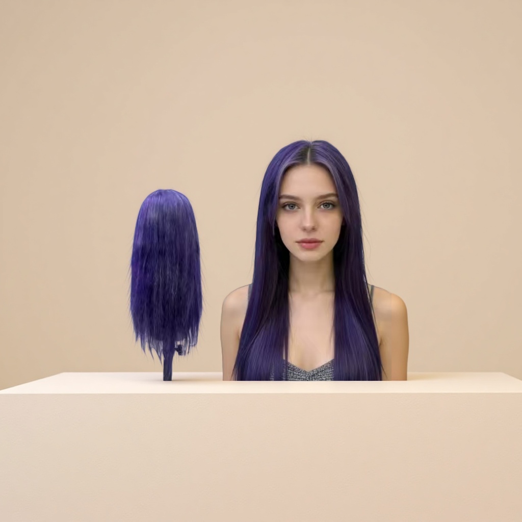 Real human wig, real hair for women, medium length, European and American style, Genshin Impact, detachable hair pieces, natural and smooth. 1 details Picture