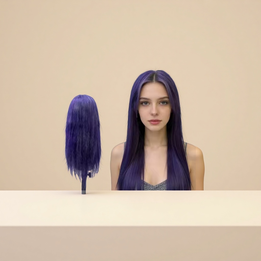 Real human wig, real hair for women, medium length, European and American style, Genshin Impact, detachable hair pieces, natural and smooth. 1 Specification image
