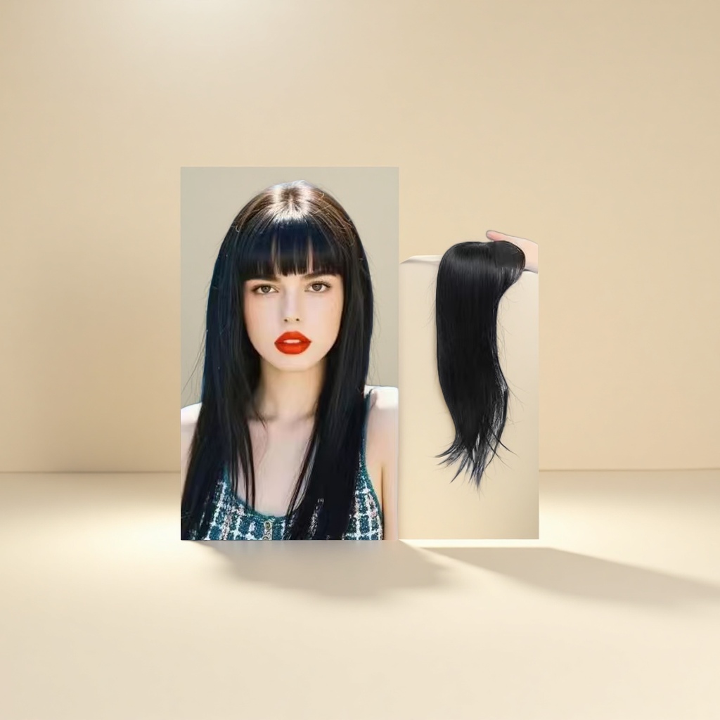 Real human wig, real hair for women, medium length, European and American style, the same natural hairstyle as Genshin Impact, adjustable hair cover 2 Application Scenario
