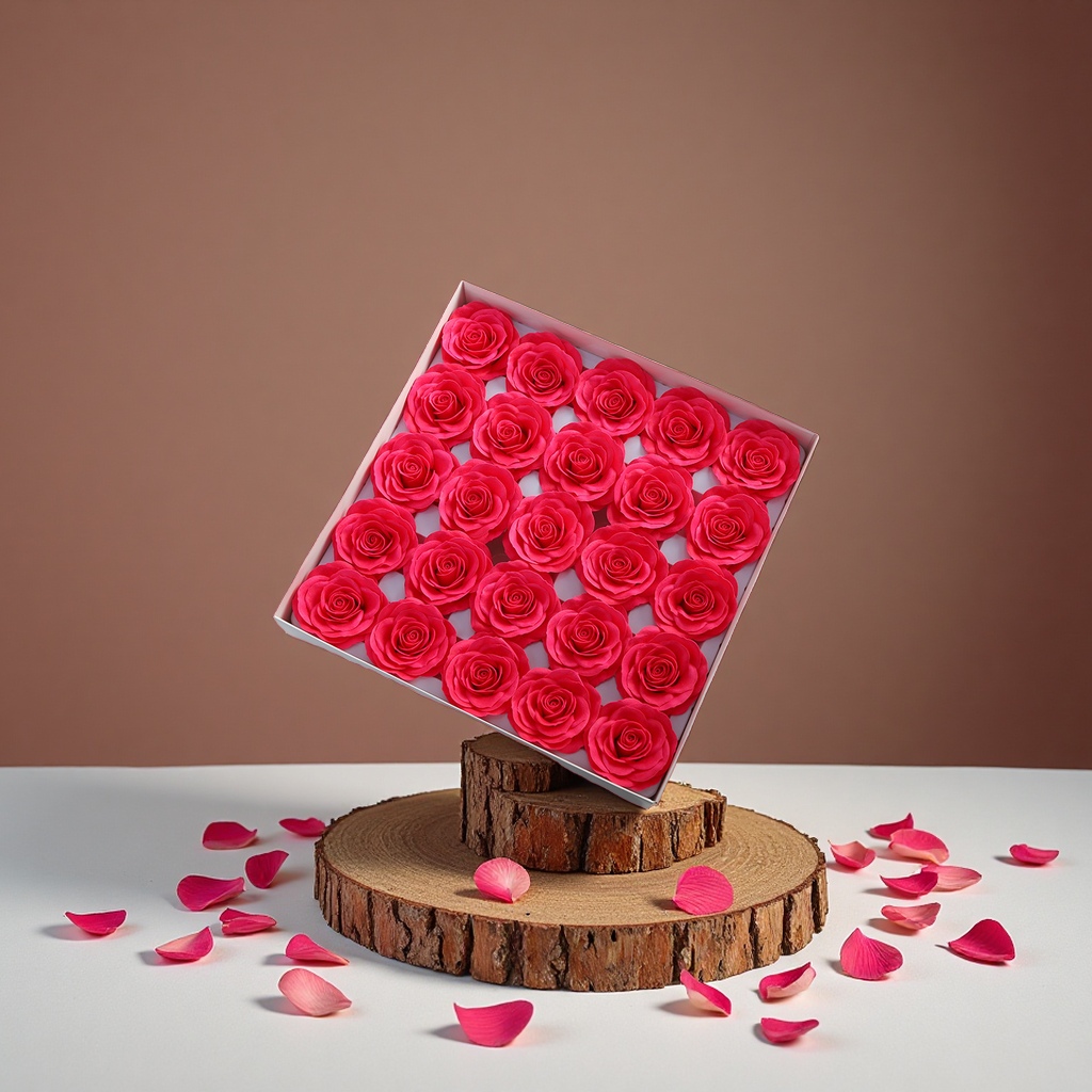 Three-layer soap flower scented decorative item with a fresh fragrance for home decoration details Picture