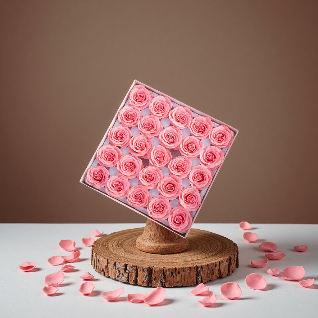 Three-layer soap flower scented decorative item with a fresh fragrance for home decoration Specification image