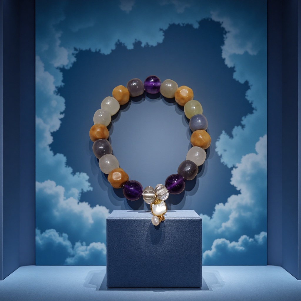 进口伊澜饰品女款不规则夜光手链手镯银饰手串diy百搭