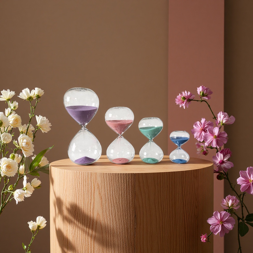 Macaron multi-color timing hourglass children's educational toy timer Application Scenario