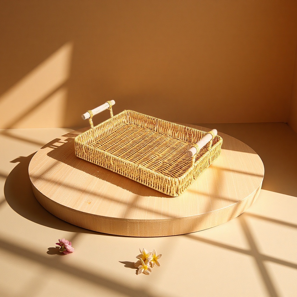 Anti-rattan woven storage basket, dirty clothes basket, large-capacity household storage Specification image