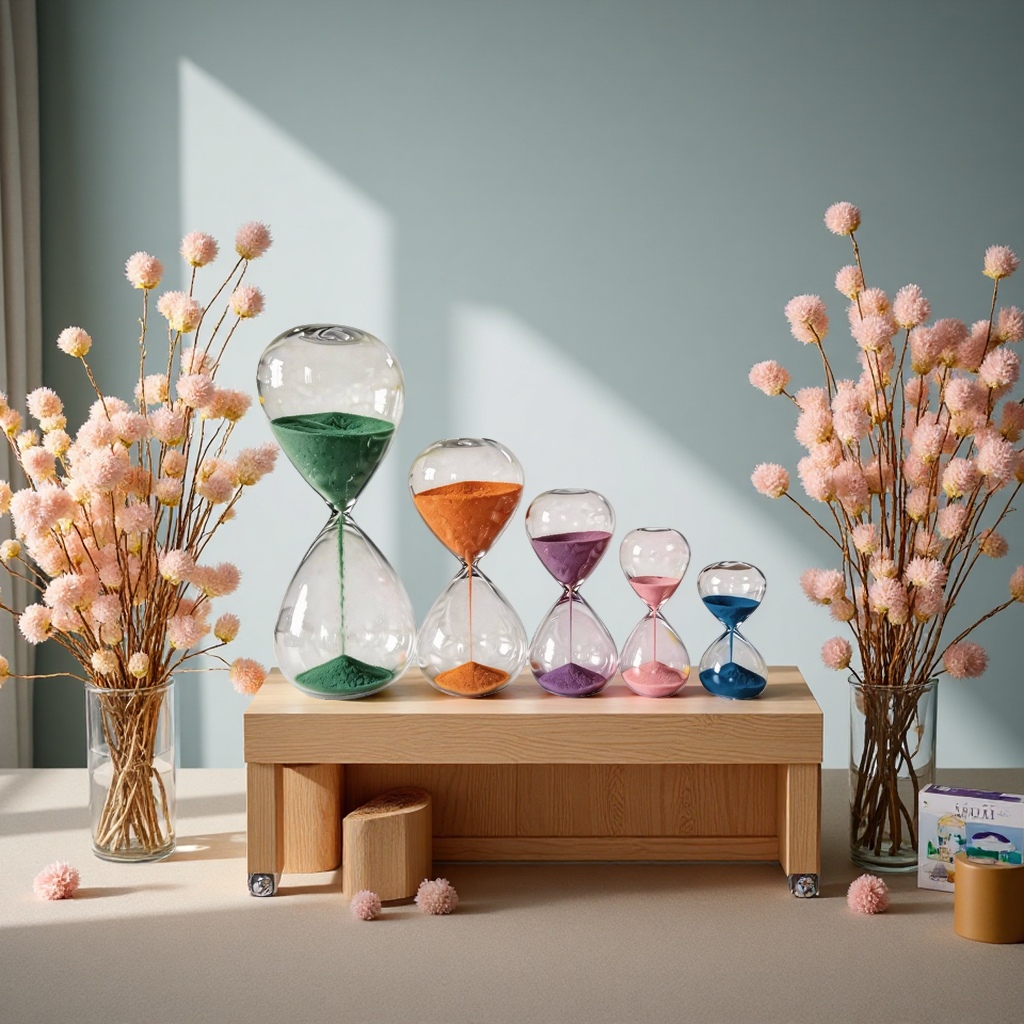 Macaron arc timing hourglass, stopwatch timer, children's early education toy Specification image