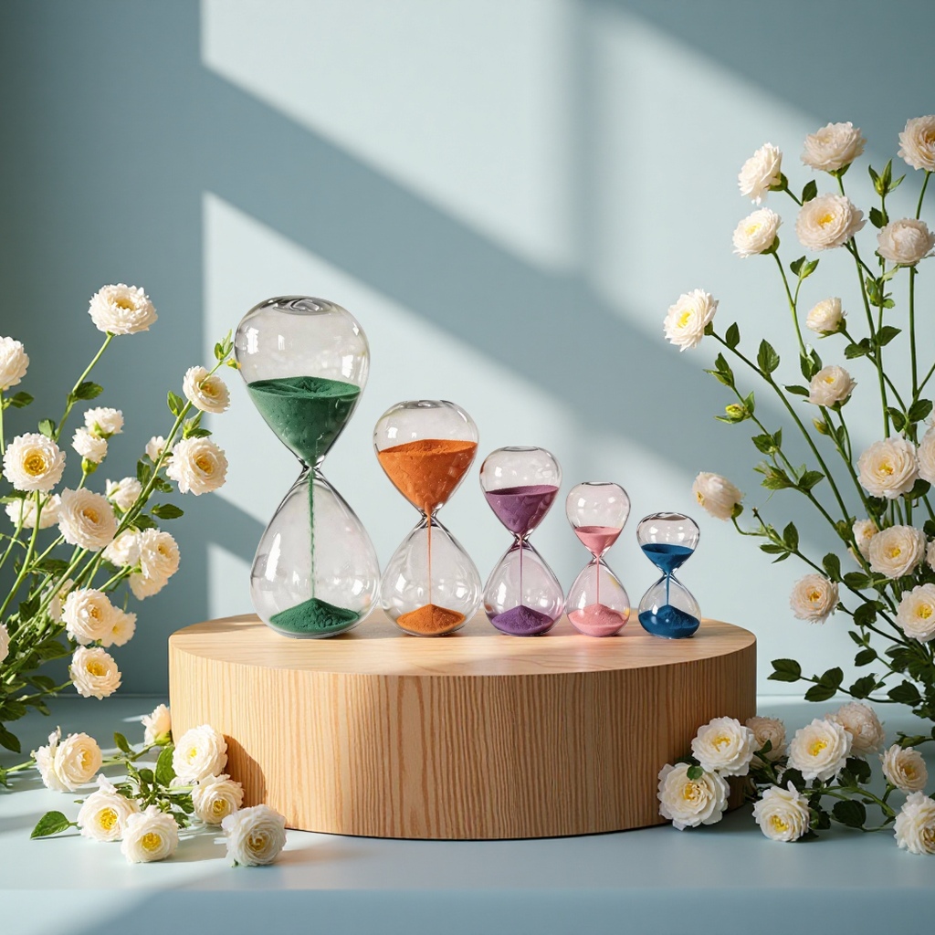 Macaron arc timing hourglass, stopwatch timer, children's early education toy details Picture