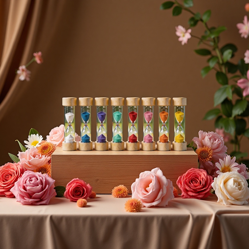 Dopamine Macaron series 16-tube oak hourglass, colorful timer, cute decoration Specification image