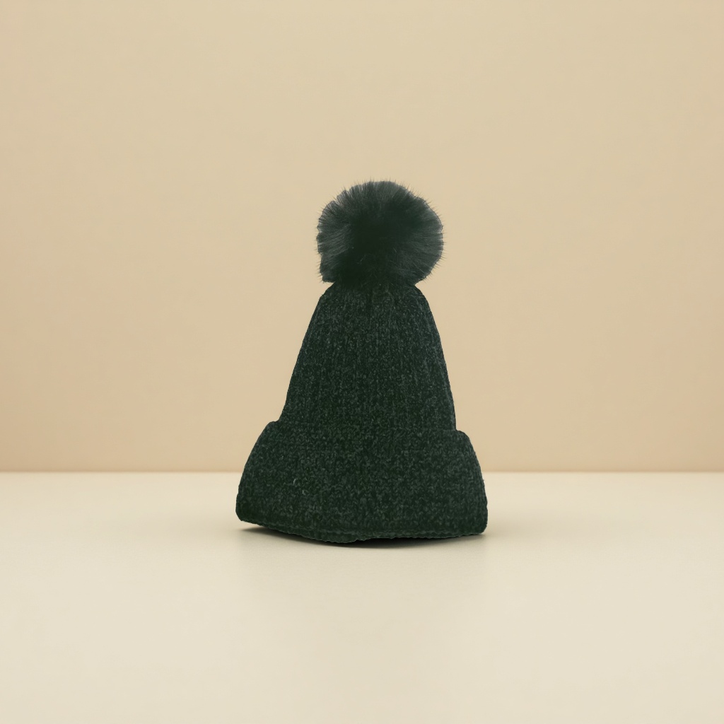 New autumn and winter versatile fleece warm pullover cap for women, fashionable and stylish ear-protecting woolen ball cap knitted cap