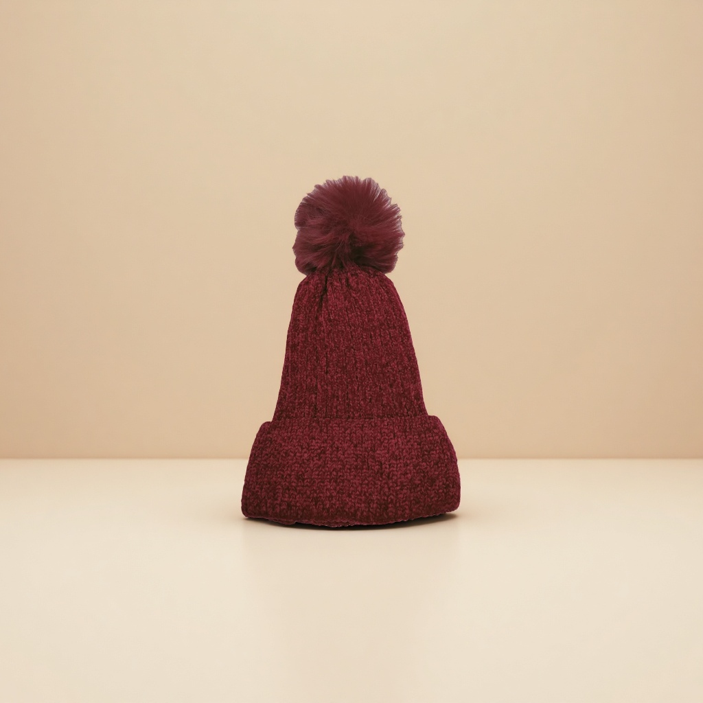 European and American fashionable long woolen knitted cap, autumn and winter pullover, cold cap, simple and versatile, personalized soft pom-pom cap