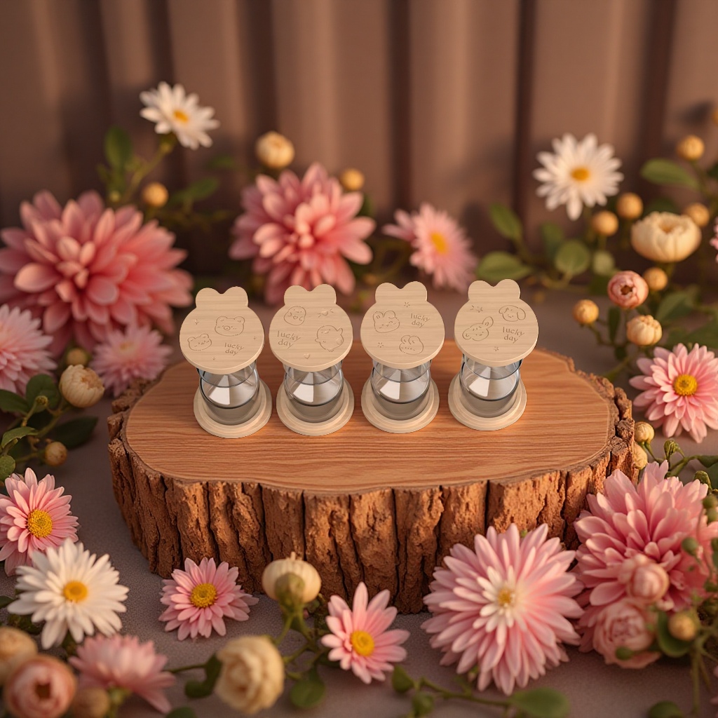 Oak cartoon rabbit timing hourglass macaron dopamine color Application Scenario
