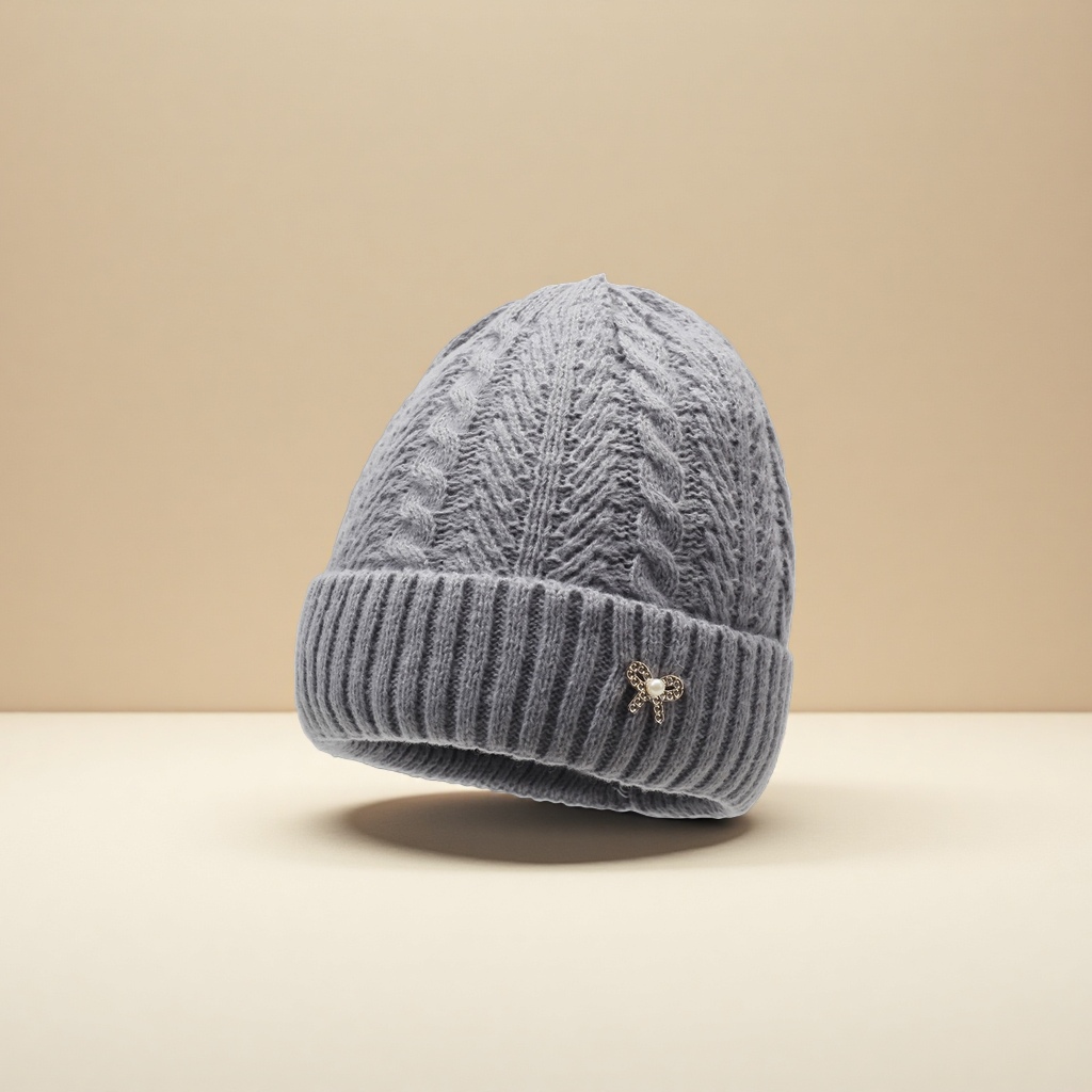 Thickened knitted warm winter cotton hats for middle-aged and elderly people, versatile hats for moms and grandmothers Specification image