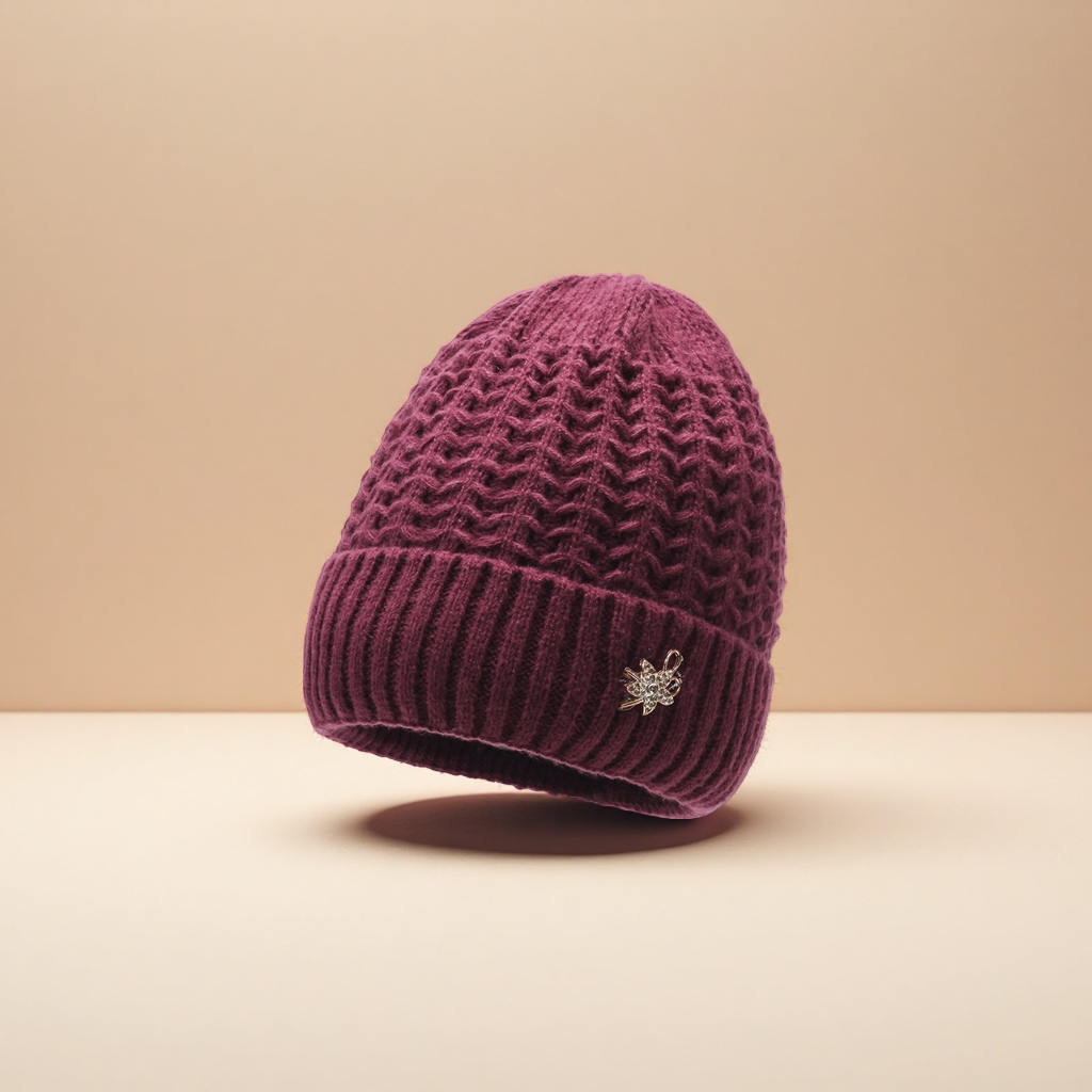 Thickened knitted warm winter cotton hats for middle-aged and elderly people, versatile hats for moms and grandmothers Item Picture