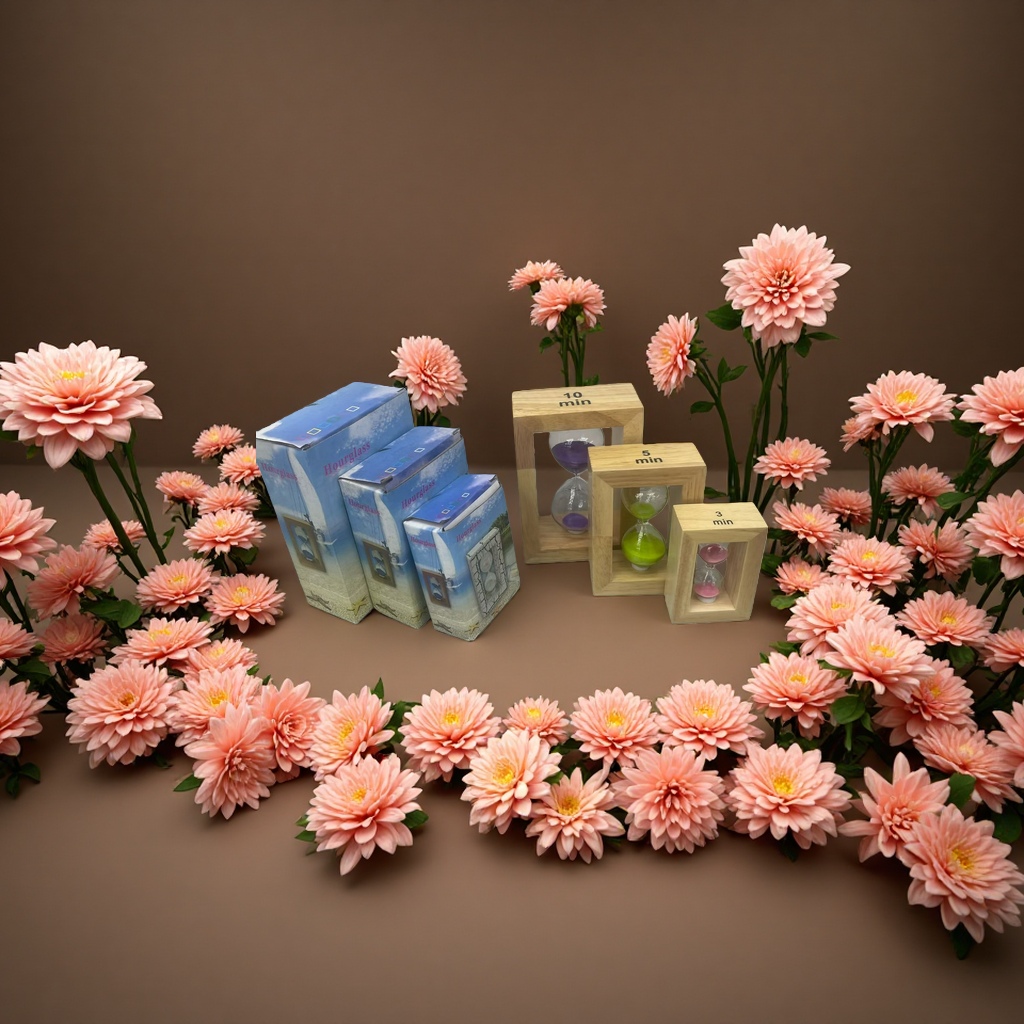 Solid wood timing hourglass, a high-end and simple office decoration timer Specification image