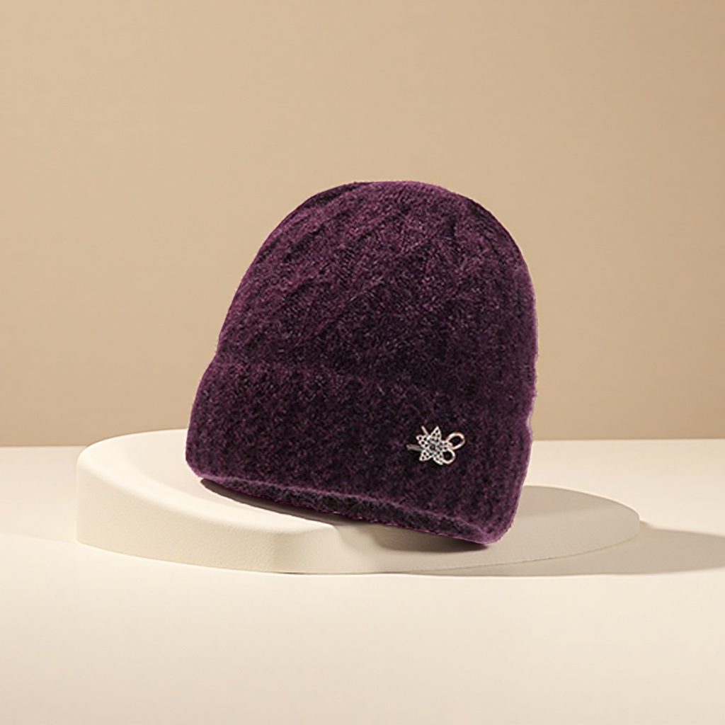 Thick and warm woolen hats for middle-aged and elderly women, winter export ear-protecting hats for women, and woolen cycling hats for old ladies Item Picture