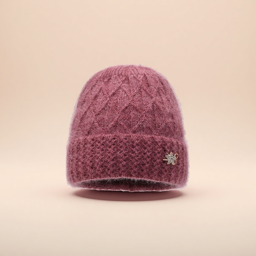 Thick and warm woolen hats for middle-aged and elderly women, winter export ear-protecting hats for women, and woolen cycling hats for old ladies