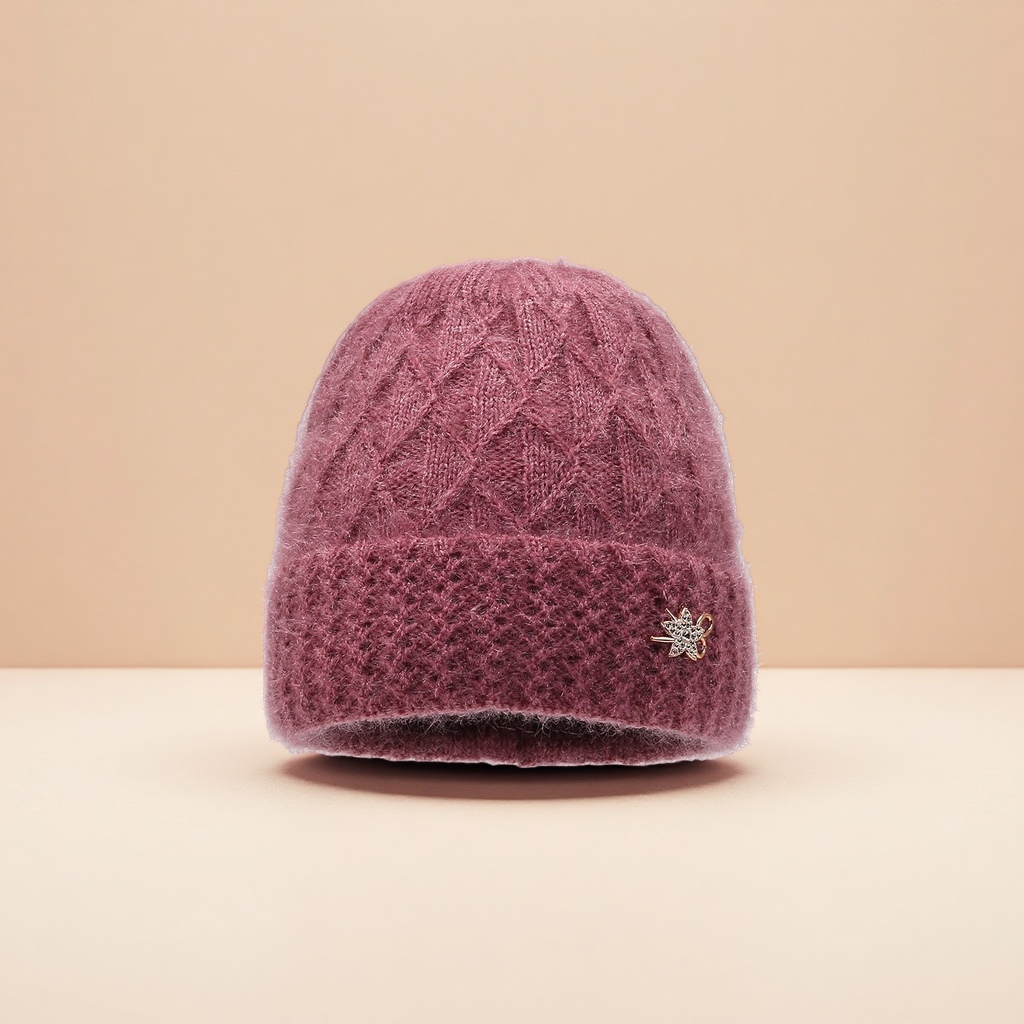 This is a fashionable knitted woolen cap for middle-aged and elderly people in winter, with fleece and warmth protection. It is a versatile outdoor traditional Chinese style wholesale cap Specification image