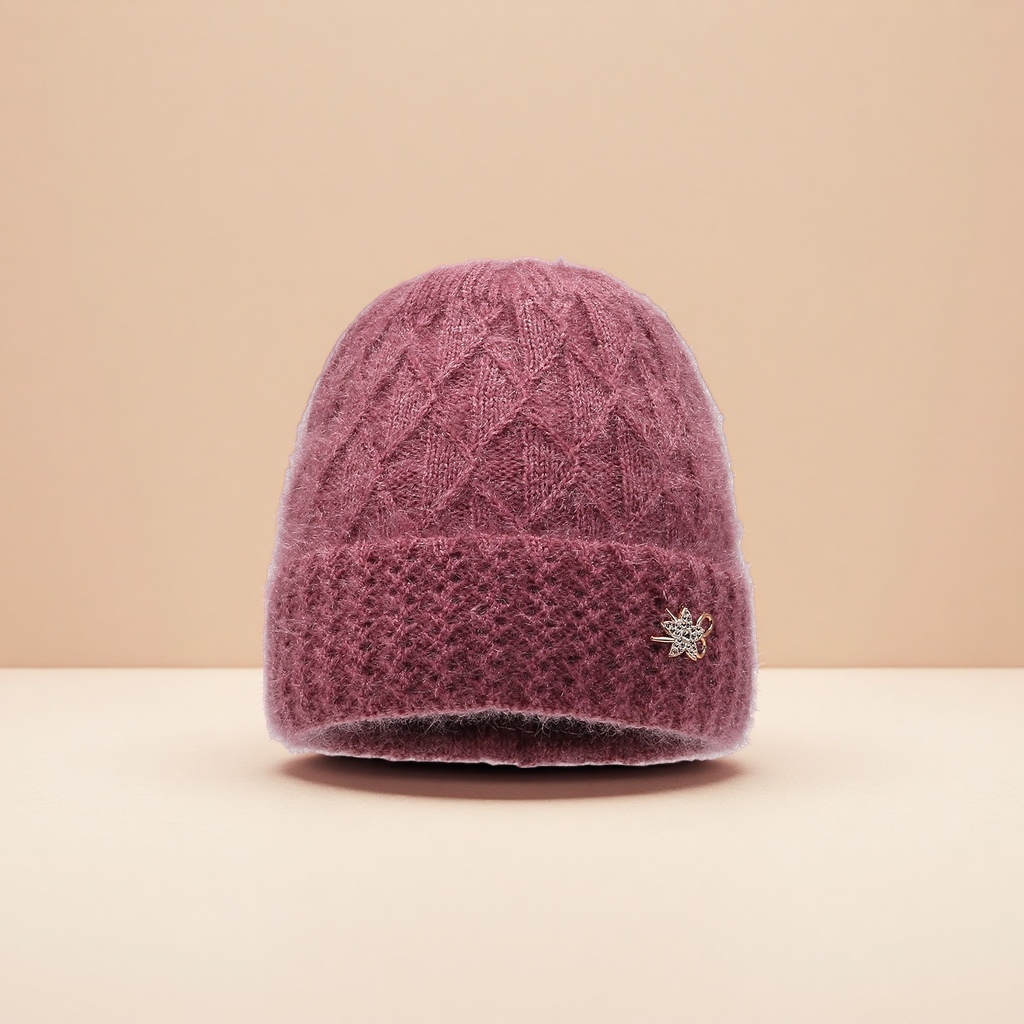 Winter women's warm woolen hats for middle-aged and elderly people, hats for mothers and grandmothers, and hats for old ladies in autumn and winter Specification image