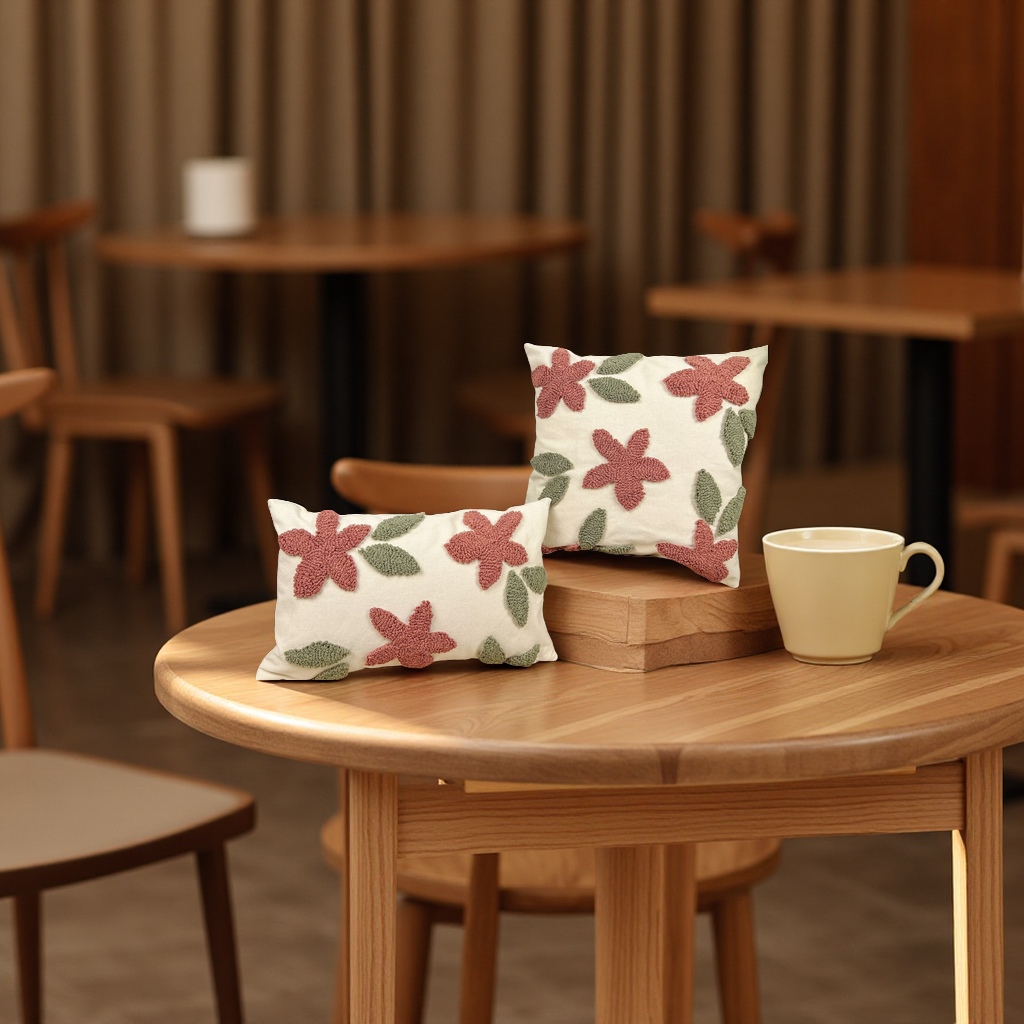亚马逊热销簇绒绣花抱枕靠垫加厚透气软枕坐垫家居装饰 cushions