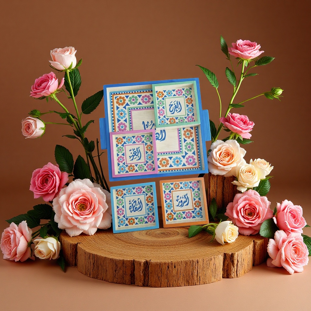 阿拉伯咖啡壶挂饰中东风格木质挂牌巴勒斯坦传统咖啡杯装饰伊斯兰文化家居挂件阿拉伯书法壁饰112139338