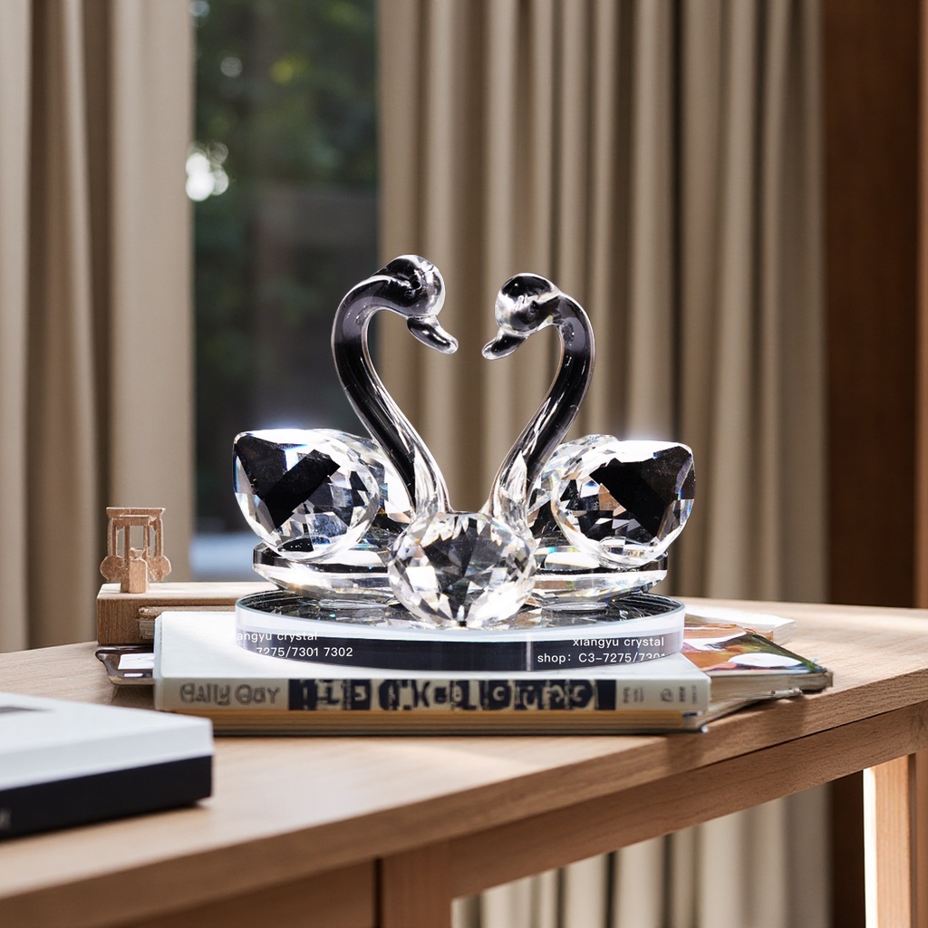 Swan de cristal vela perfumada elegante decoración para el hogar
