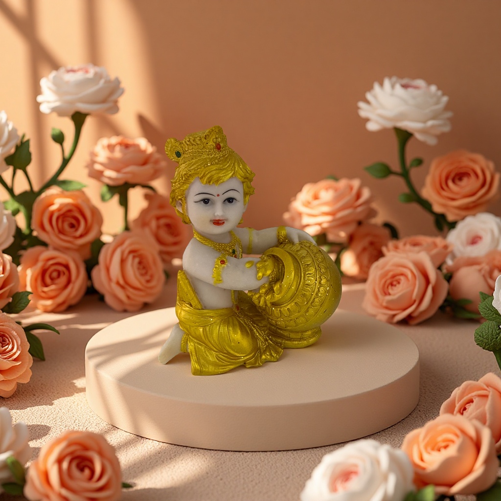 Resin Buddha statue handicrafts, car ornaments, Diwali celebration decorations details Picture