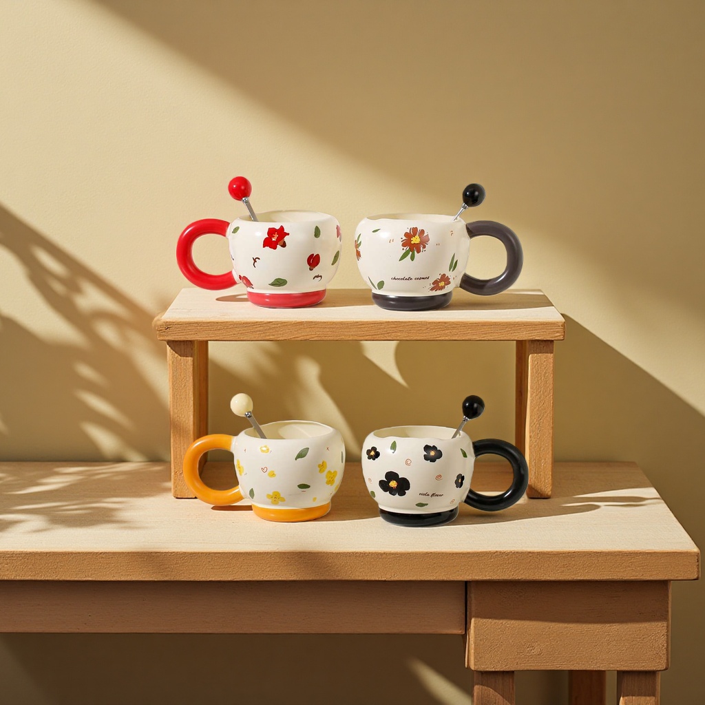 Ceramic cups, breakfast coffee cups, household mugs, and cups with high appearance standards details Picture