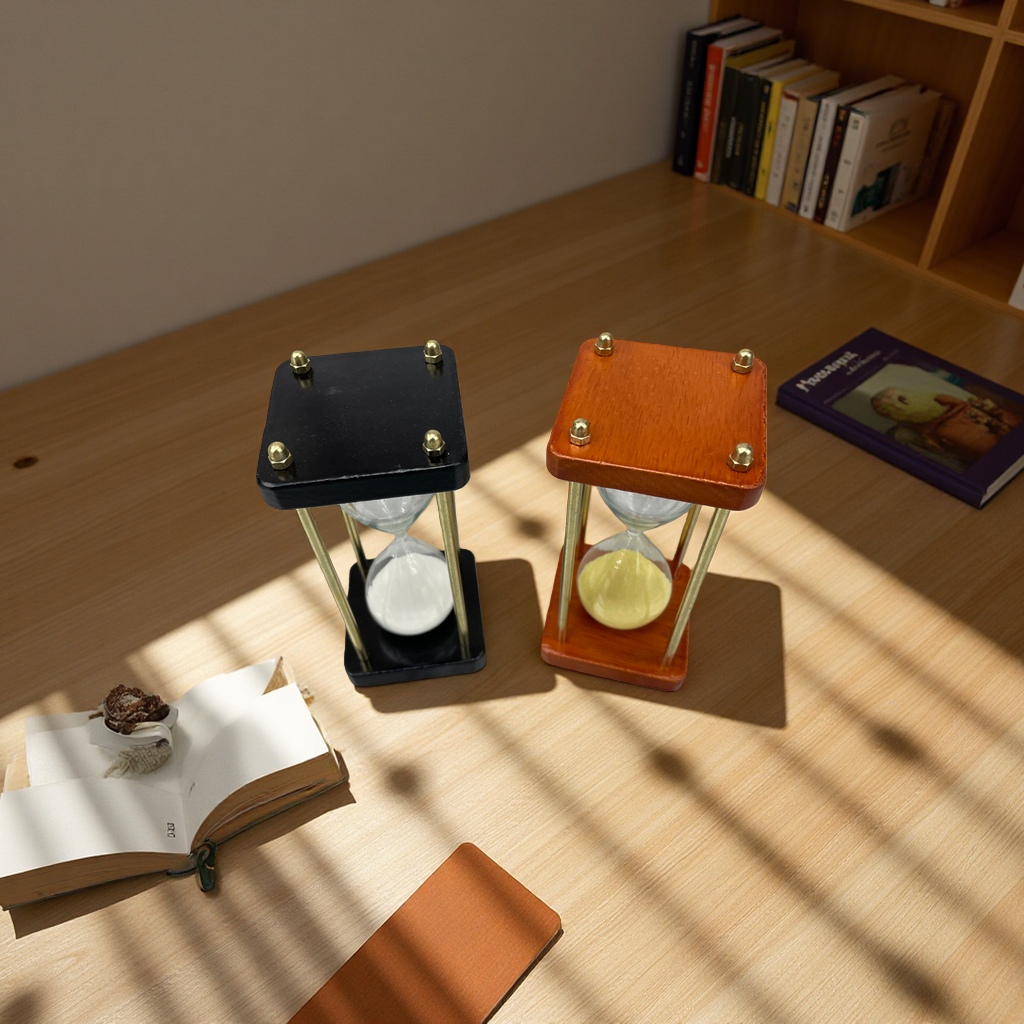 The wooden metal vintage timing hourglass allows time to pass naturally