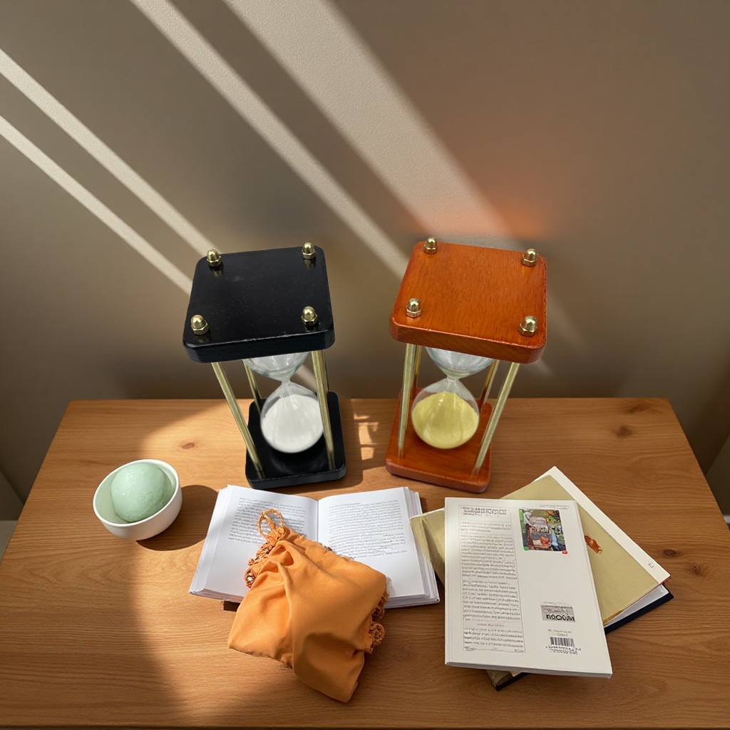 The wooden metal vintage timing hourglass allows time to pass naturally Application Scenario