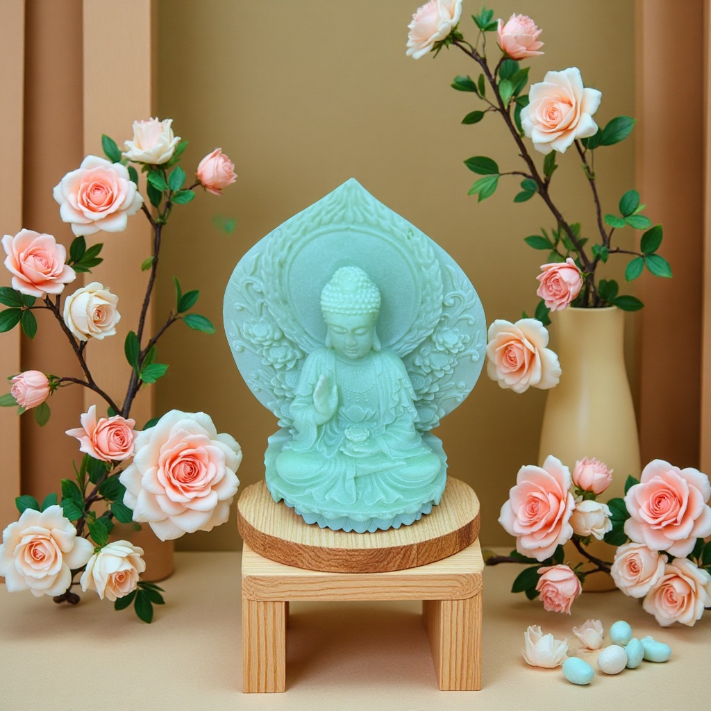 玉观音树脂工艺品喷砂背光如来佛祖