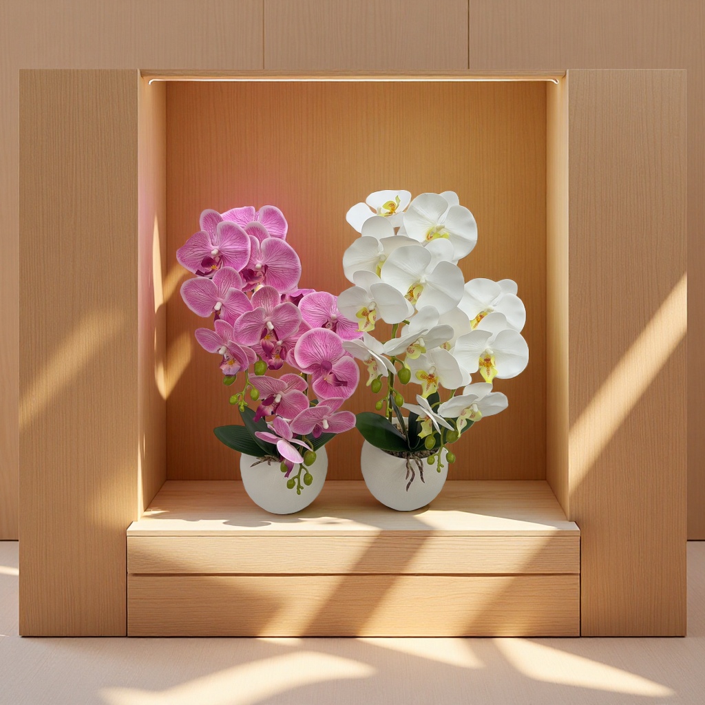 Creative simulation potted plant desktop Green plant and long grass combination set Specification image