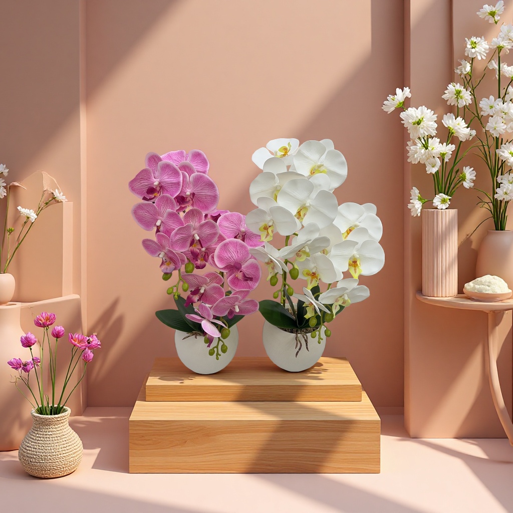Creative simulation potted plant desktop Green plant and long grass combination set details Picture