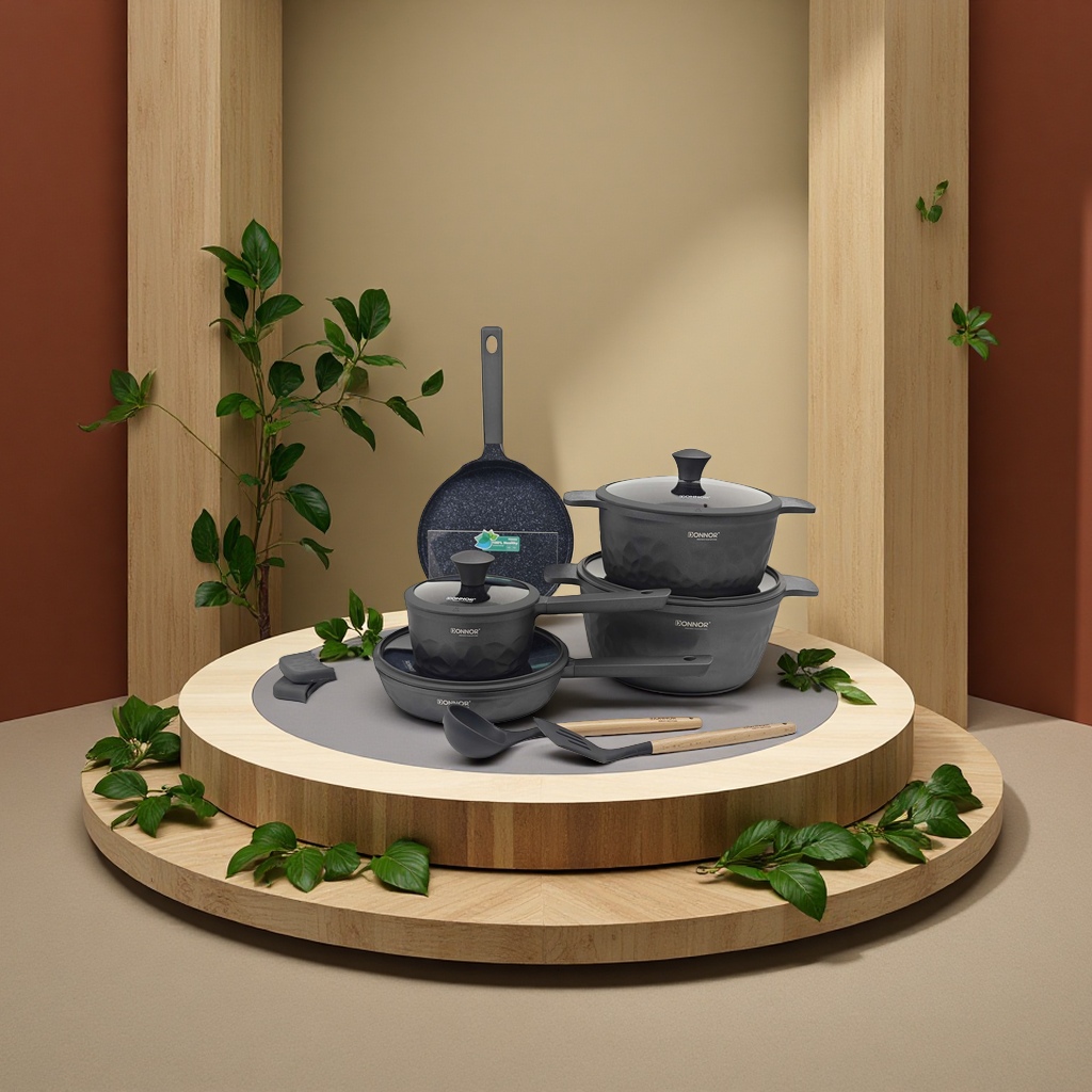 Cast aluminum cookware sets for household non-stick woks and frying pans, Cookware stainless steel cookware sets details Picture