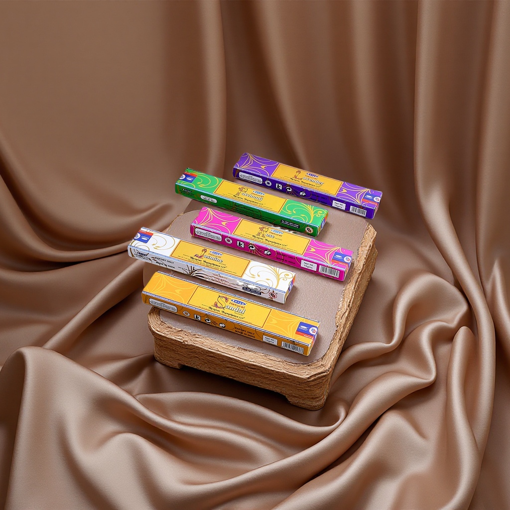 Wholesale of Indian imported natural handcrafted scented jasmine, rose, mint and lavender incense sticks in small boxes details Picture