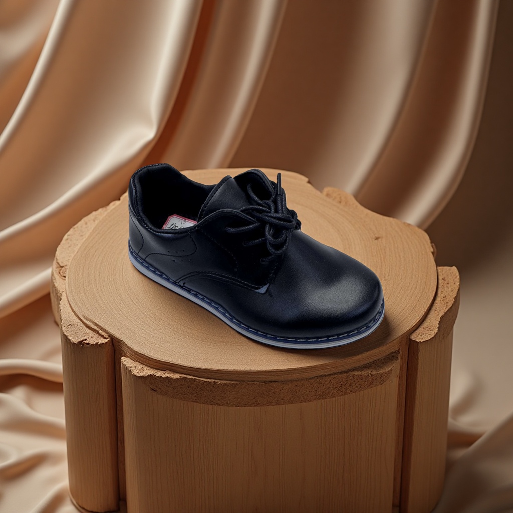 Black, comfortable and breathable casual shoes for children details Picture