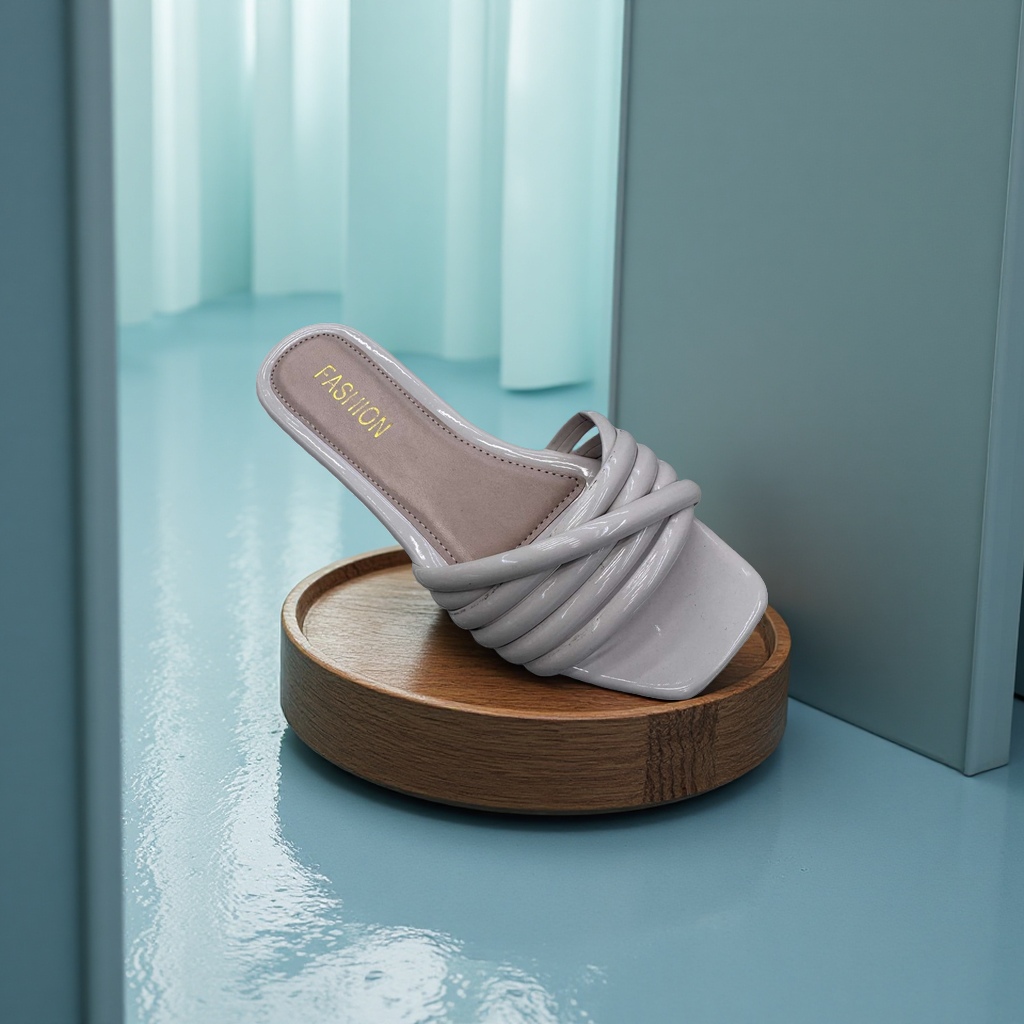 Women's summer fashion versatile flip-flops with white straps Specification image