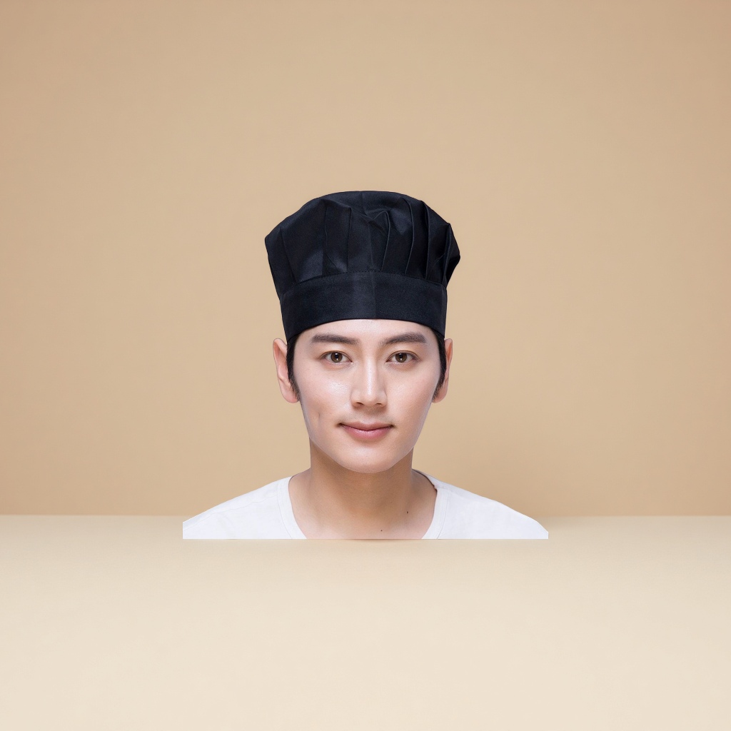 厨师布帽透气女式白蘑菇帽男女餐厅厨房工作帽