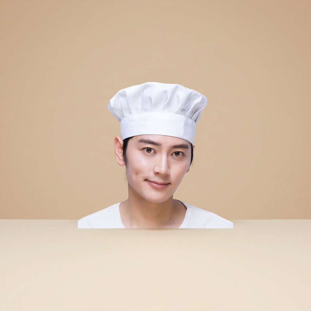 厨师布帽透气女式白蘑菇帽男女餐厅厨房工作帽产品图