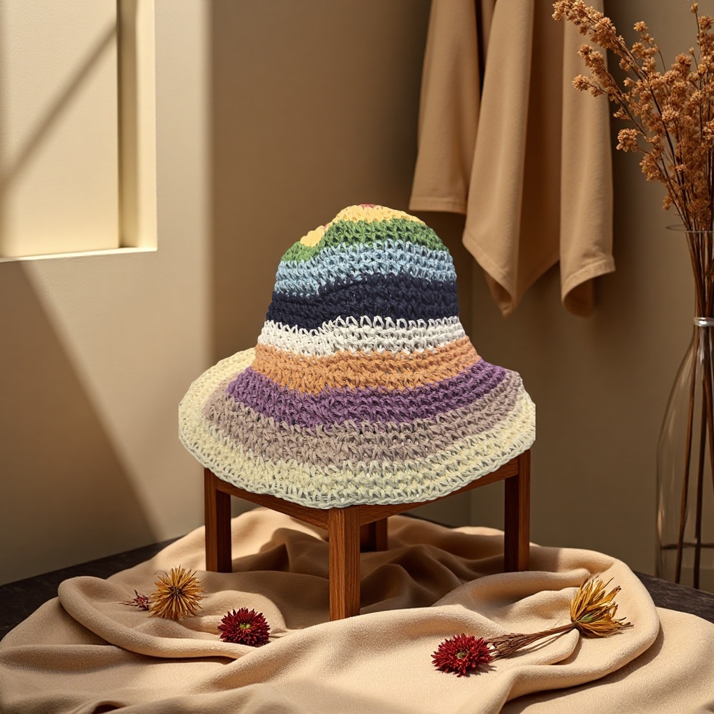 Hard straw hat outdoor sunshade wide-brimmed hat, sun protection, breathable and comfortable type Specification image